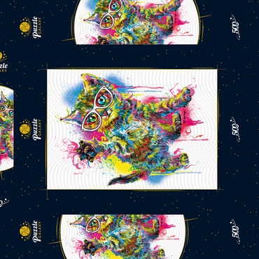 Darstellung des Puzzle Motivs Kitty Saying Hello 500 Puzzle Schachtel 3D Modell