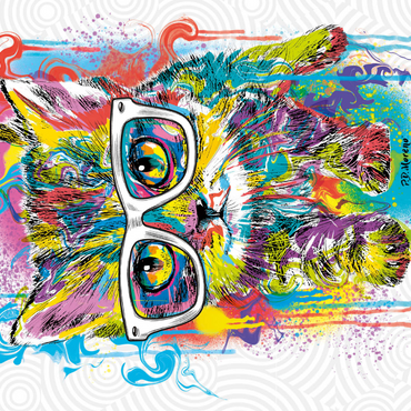 Darstellung des Puzzle Motivs Kitten Soft Eyes 1000 Puzzle 3D Modell