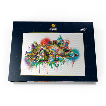 Darstellung des Puzzle Motivs Lazy Cat 1000 Puzzle Schachtel Ansicht3