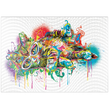 Darstellung des Puzzle Motivs puzzleplate Lazy Cat 1000 Puzzle