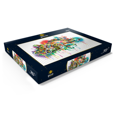 Darstellung des Puzzle Motivs Lazy Cat 200 Puzzle Schachtel Ansicht1