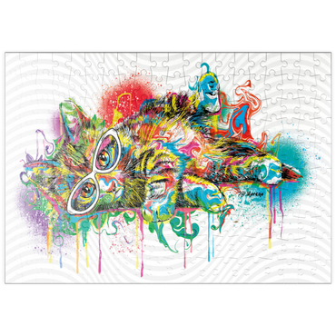 Darstellung des Puzzle Motivs puzzleplate Lazy Cat 200 Puzzle