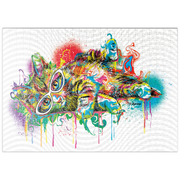 Darstellung des Puzzle Motivs puzzleplate Lazy Cat 500 Puzzle