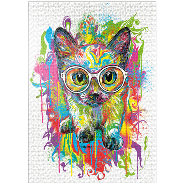 Darstellung des Puzzle Motivs puzzleplate Kitten with Glasses 1000 Puzzle