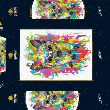 Darstellung des Puzzle Motivs Kitten with Glasses 1000 Puzzle Schachtel 3D Modell