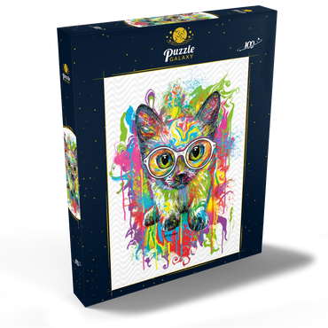 Darstellung des Puzzle Motivs Kitten with Glasses 100 Puzzle Schachtel Ansicht2