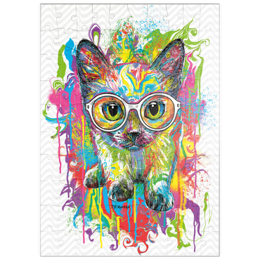 Darstellung des Puzzle Motivs puzzleplate Kitten with Glasses 100 Puzzle