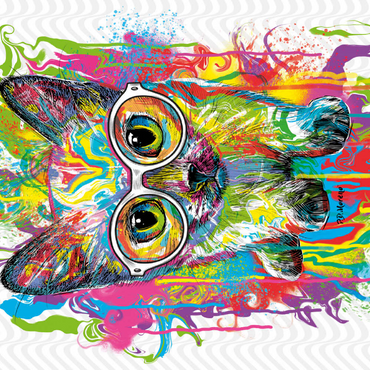 Darstellung des Puzzle Motivs Kitten with Glasses 100 Puzzle 3D Modell