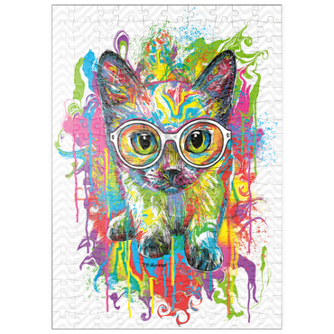 Darstellung des Puzzle Motivs puzzleplate Kitten with Glasses 200 Puzzle