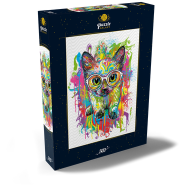 Darstellung des Puzzle Motivs Kitten with Glasses 500 Puzzle Schachtel Ansicht2