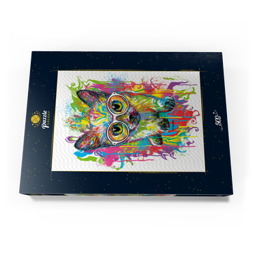 Darstellung des Puzzle Motivs Kitten with Glasses 500 Puzzle Schachtel Ansicht3