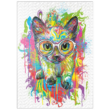 Darstellung des Puzzle Motivs puzzleplate Kitten with Glasses 500 Puzzle