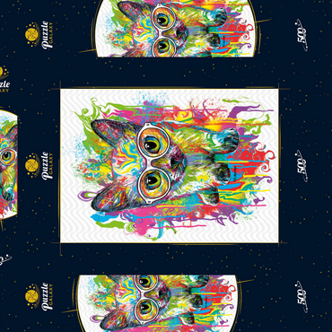 Darstellung des Puzzle Motivs Kitten with Glasses 500 Puzzle Schachtel 3D Modell