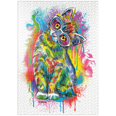 Darstellung des Puzzle Motivs puzzleplate Tilted Kitty 1000 Puzzle