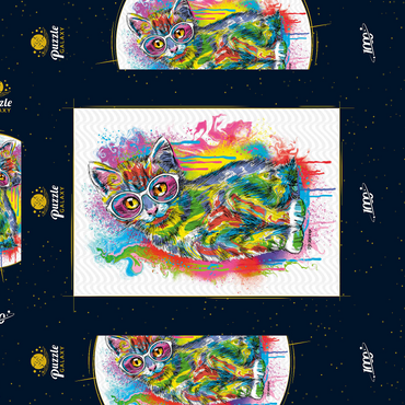 Darstellung des Puzzle Motivs Tilted Kitty 1000 Puzzle Schachtel 3D Modell