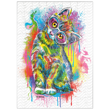 Darstellung des Puzzle Motivs puzzleplate Tilted Kitty 100 Puzzle