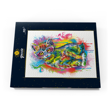 Darstellung des Puzzle Motivs Tilted Kitty 200 Puzzle Schachtel Ansicht3