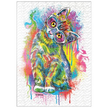 Darstellung des Puzzle Motivs puzzleplate Tilted Kitty 200 Puzzle