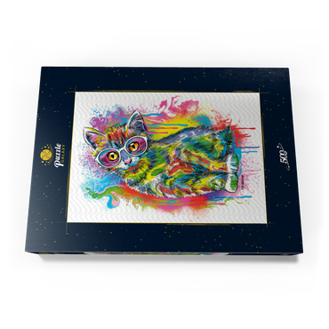 Darstellung des Puzzle Motivs Tilted Kitty 500 Puzzle Schachtel Ansicht3