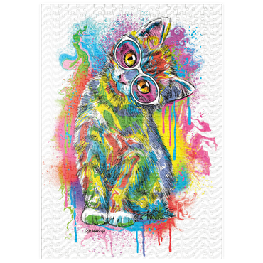 Darstellung des Puzzle Motivs puzzleplate Tilted Kitty 500 Puzzle