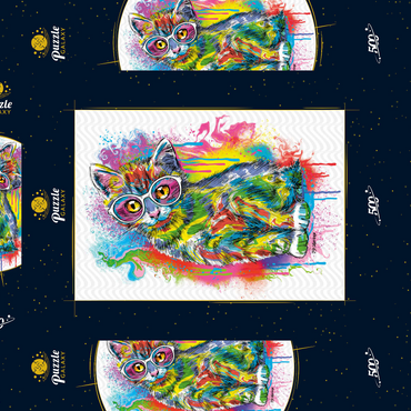 Darstellung des Puzzle Motivs Tilted Kitty 500 Puzzle Schachtel 3D Modell