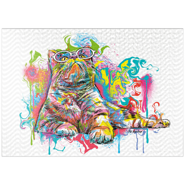 Darstellung des Puzzle Motivs puzzleplate Kitten Staring Away 1000 Puzzle