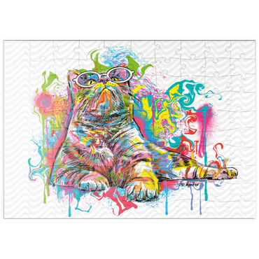 Darstellung des Puzzle Motivs puzzleplate Kitten Staring Away 100 Puzzle