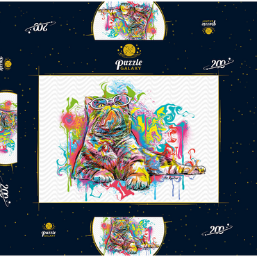Darstellung des Puzzle Motivs Kitten Staring Away 200 Puzzle Schachtel 3D Modell