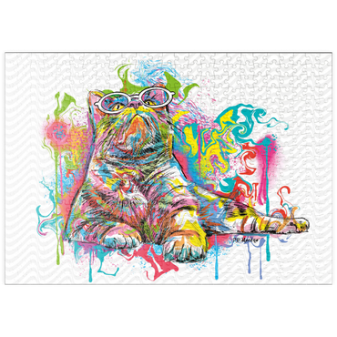 Darstellung des Puzzle Motivs puzzleplate Kitten Staring Away 500 Puzzle