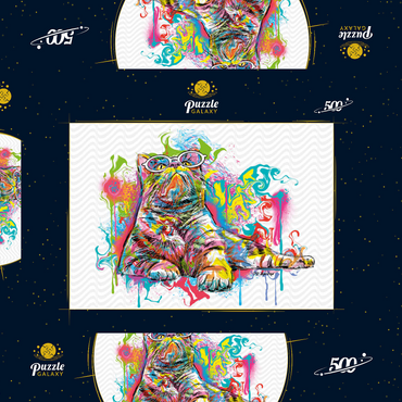 Darstellung des Puzzle Motivs Kitten Staring Away 500 Puzzle Schachtel 3D Modell