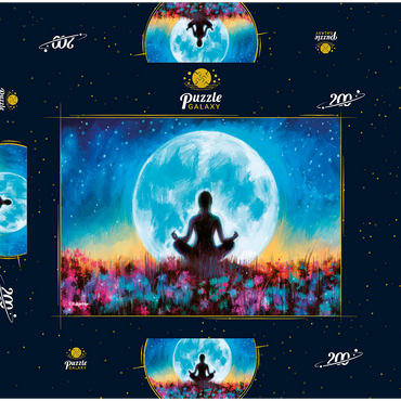 Darstellung des Puzzle Motivs Yoga Moon 200 Puzzle Schachtel 3D Modell