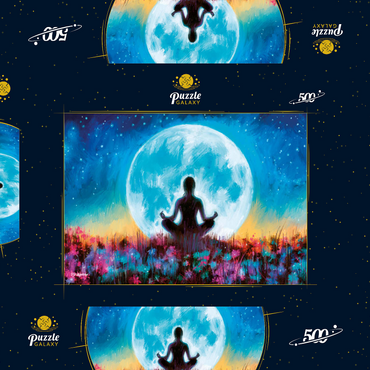 Darstellung des Puzzle Motivs Yoga Moon 500 Puzzle Schachtel 3D Modell
