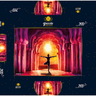 Darstellung des Puzzle Motivs Yoga Sunrise 200 Puzzle Schachtel 3D Modell