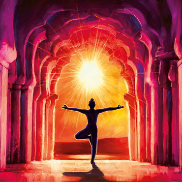 Darstellung des Puzzle Motivs Yoga Sunrise 500 Puzzle 3D Modell