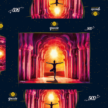 Darstellung des Puzzle Motivs Yoga Sunrise 500 Puzzle Schachtel 3D Modell