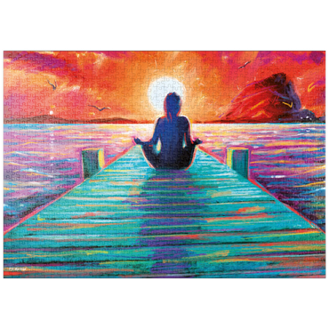 Darstellung des Puzzle Motivs puzzleplate Yoga on the Dock 1000 Puzzle