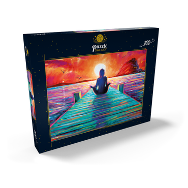 Darstellung des Puzzle Motivs Yoga on the Dock 100 Puzzle Schachtel Ansicht2