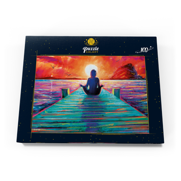 Darstellung des Puzzle Motivs Yoga on the Dock 100 Puzzle Schachtel Ansicht3