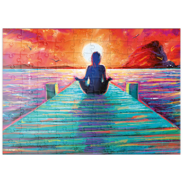 Darstellung des Puzzle Motivs puzzleplate Yoga on the Dock 100 Puzzle
