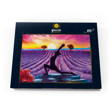 Darstellung des Puzzle Motivs Yoga by the Flowers 100 Puzzle Schachtel Ansicht3