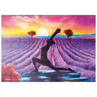 Darstellung des Puzzle Motivs puzzleplate Yoga by the Flowers 100 Puzzle