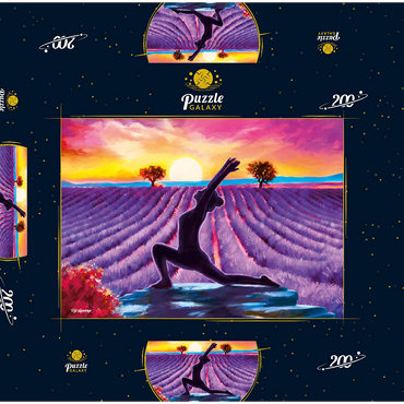 Darstellung des Puzzle Motivs Yoga by the Flowers 200 Puzzle Schachtel 3D Modell