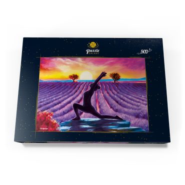 Darstellung des Puzzle Motivs Yoga by the Flowers 500 Puzzle Schachtel Ansicht3
