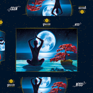 Darstellung des Puzzle Motivs Yoga with the Ocean 1000 Puzzle Schachtel 3D Modell