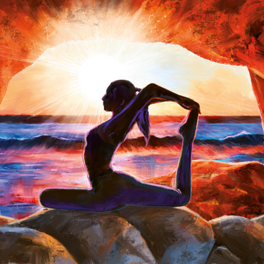 Darstellung des Puzzle Motivs Yoga on the Rocks 1000 Puzzle 3D Modell