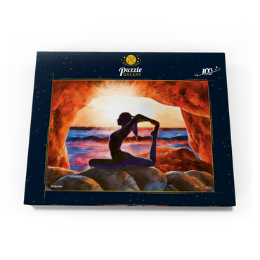 Darstellung des Puzzle Motivs Yoga on the Rocks 100 Puzzle Schachtel Ansicht3
