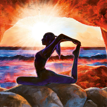 Darstellung des Puzzle Motivs Yoga on the Rocks 200 Puzzle 3D Modell
