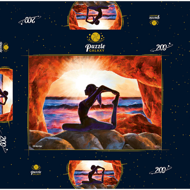 Darstellung des Puzzle Motivs Yoga on the Rocks 200 Puzzle Schachtel 3D Modell