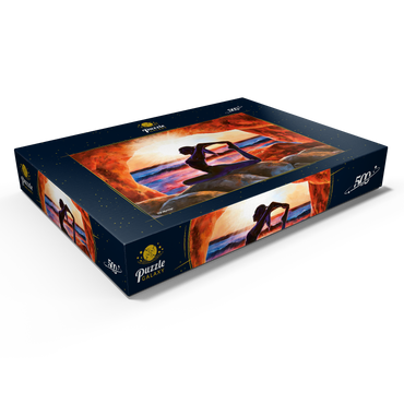 Darstellung des Puzzle Motivs Yoga on the Rocks 500 Puzzle Schachtel Ansicht1