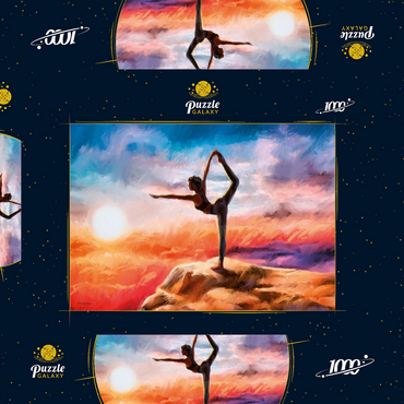 Darstellung des Puzzle Motivs Mountain Yoga 1000 Puzzle Schachtel 3D Modell